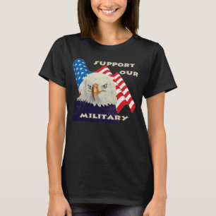 Support Our American Military Women's Flag T-Shirt