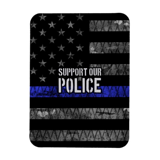 Support Our Police Distressed Flag Magnet (Vertical)