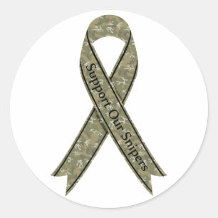 Support Our Snipers Camo Classic Round Sticker