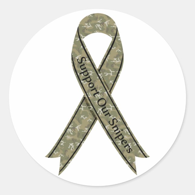 Support Our Snipers Camo Classic Round Sticker (Front)