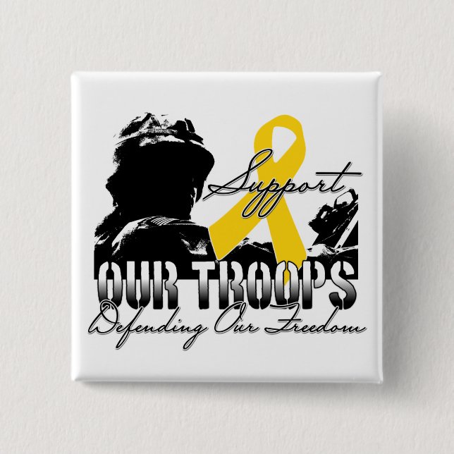 Support Our Troops 15 Cm Square Badge (Front)