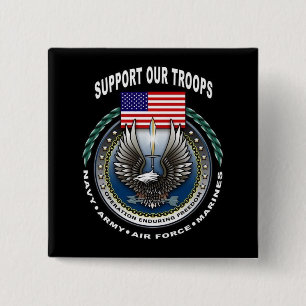 Support Our Troops 15 Cm Square Badge