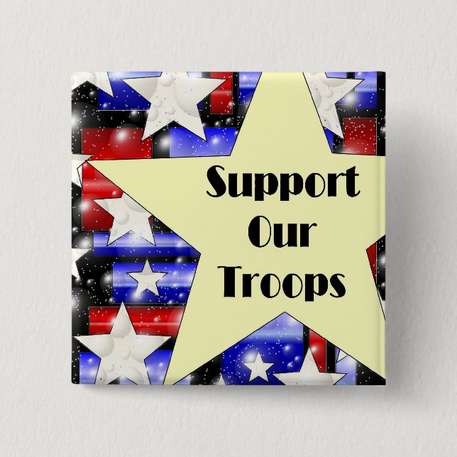 Support Our Troops 15 Cm Square Badge (Front)