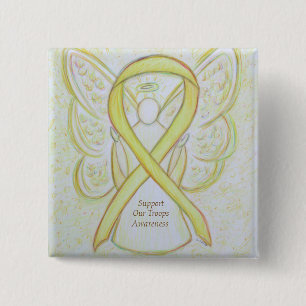 Support Our Troops Awareness Ribbon Angel Pin