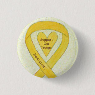 Support Our Troops Awareness Ribbon Custom Pin