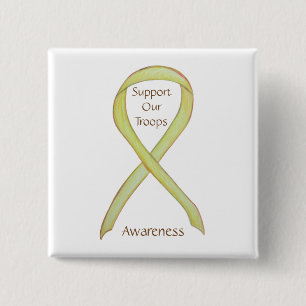 Support Our Troops Awareness Ribbon Custom Pin