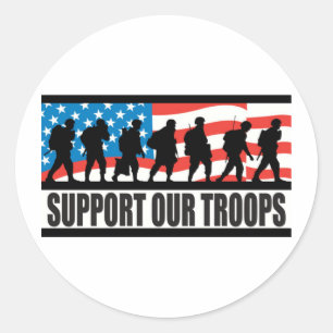 Support Our Troops Classic Round Sticker