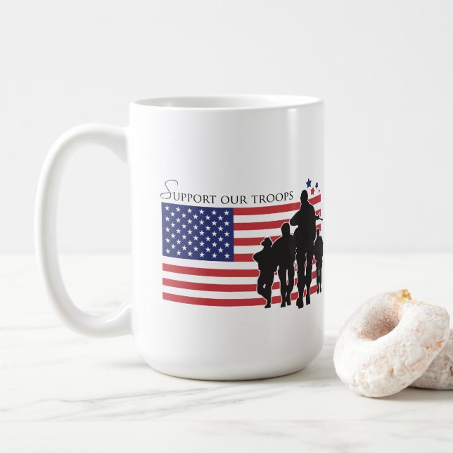 Support Our Troops Coffee Mug (With Donut)