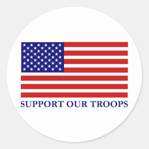 Support Our Troops Flag Stickers