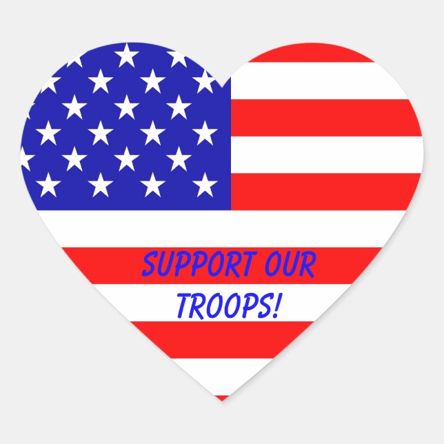 Support Our Troops! Heart Stickers (Front)