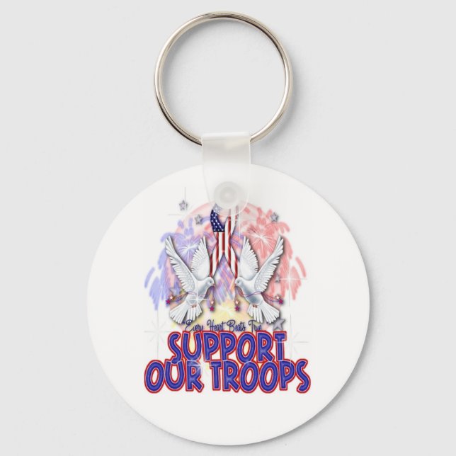 "Support Our Troops" Key Ring (Front)