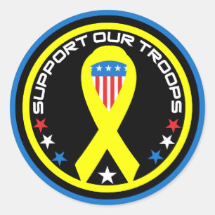 Support Our Troops Patriotic Classic Round Sticker