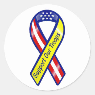 Support Our Troops Ribbon Classic Round Sticker