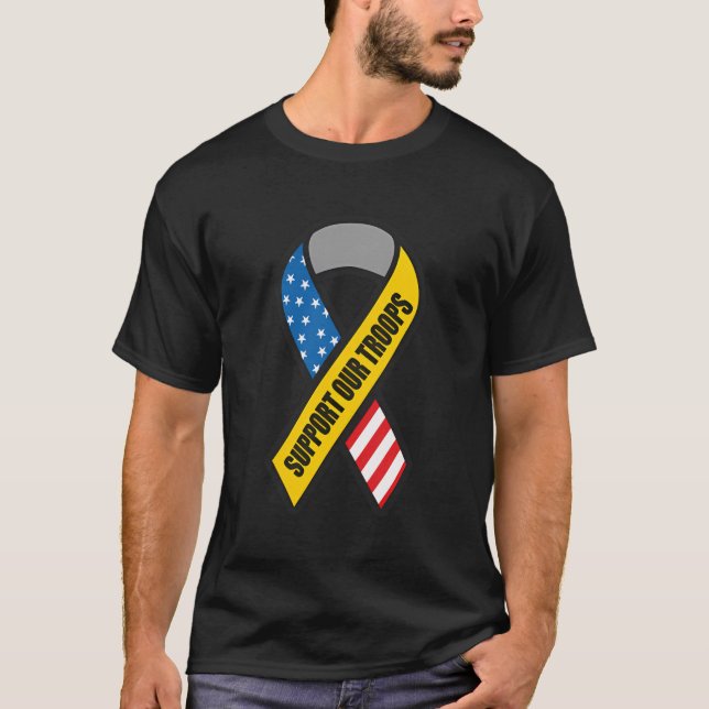 Support Our Troops Ribbon T-Shirt (Front)