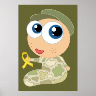 Support Our Troops Soldier Baby Poster