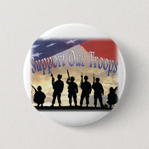 Support Our Troops Soldiers 6 Cm Round Badge