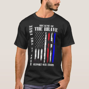 Support Our Troops Veterans Memorial Day Usa Flag  T-Shirt