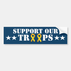 Support Our Troops - Yellow Ribbon Bumper Sticker