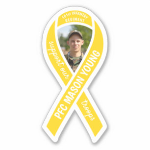 Support Our Troops Yellow Ribbon Photo & Name
