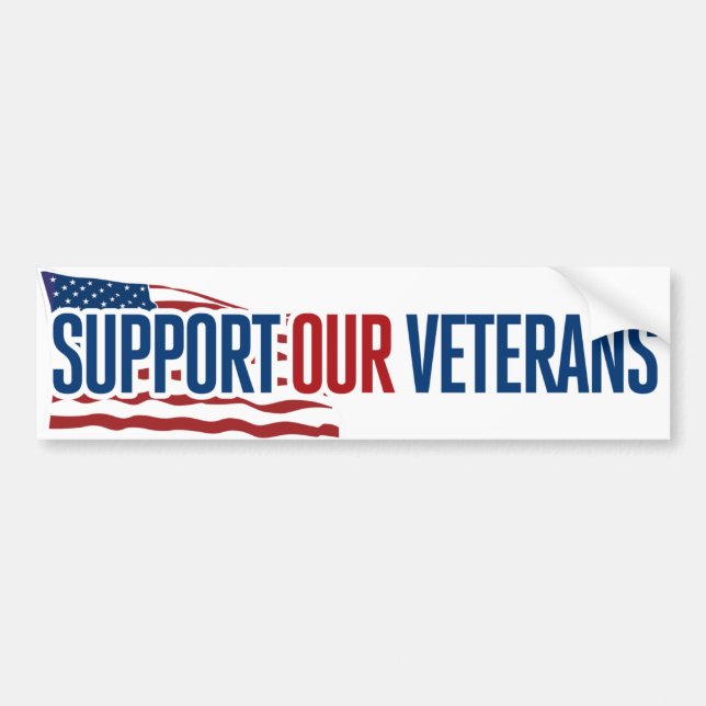 Support Our Veterans Memorial Day Veteran's Day Bumper Sticker (Front)