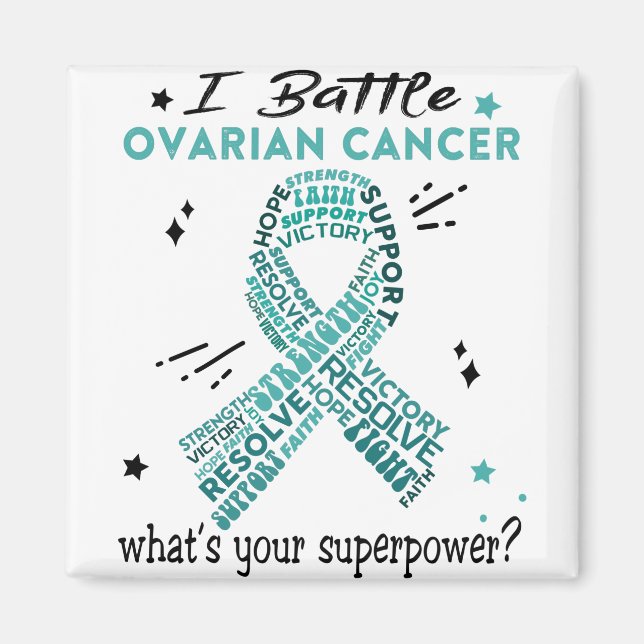 Support Ovarian Cancer Warrior Gifts Magnet (Front)