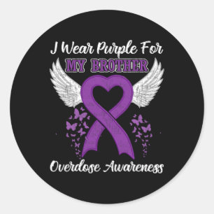 Support Overdose Awareness Month Costume Brother G Classic Round Sticker