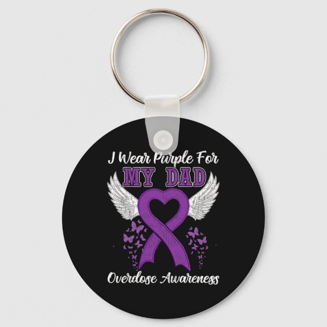 Support Overdose Awareness Month Costume Dad Gift  Key Ring (Front)
