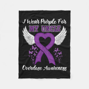 Support Overdose Awareness Month Costume Uncle Gif Fleece Blanket