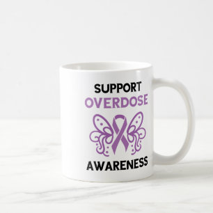 Support Overdose Purple Ribbon Overdose Awareness  Coffee Mug