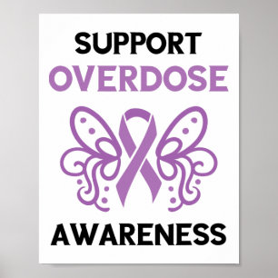Support Overdose Purple Ribbon Overdose Awareness  Poster