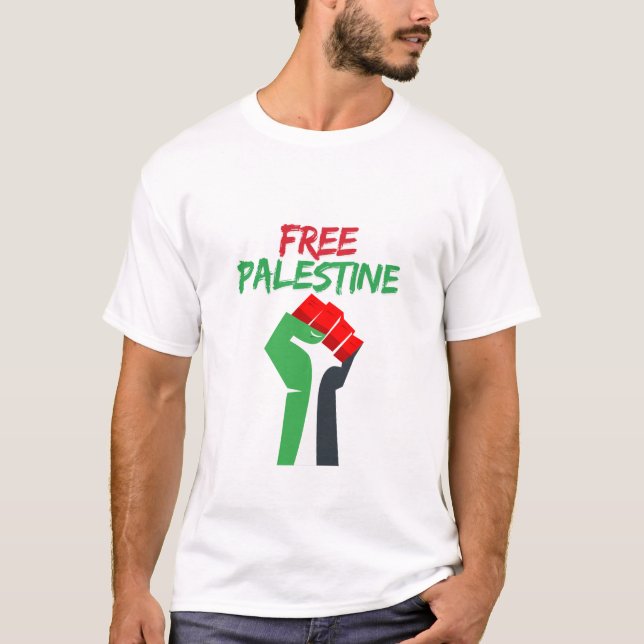 Support Palestine with this Free Palestine T-Shirt (Front)
