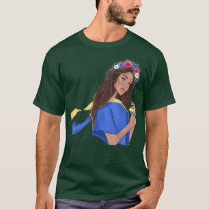 Support Peace in Ukraine Ukrainian Girl Heart Flow T-Shirt