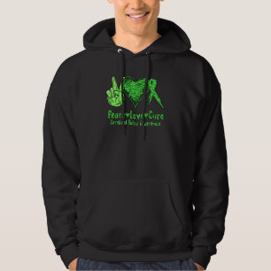 Support Peace Love Cure Cerebral Palsy Cp Green Hoodie