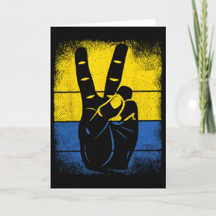 Support Peace Sign Ukraine Flag Ukrainian Freedom Card