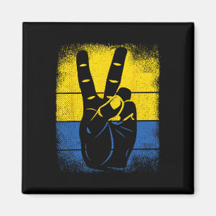 Support Peace Sign Ukraine Flag Ukrainian Freedom Magnet