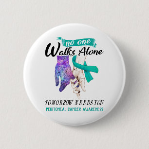 Support Peritoneal Cancer Awareness Ribbon Gifts 6 Cm Round Badge