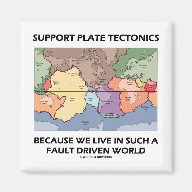 Support Plate Tectonics Because We Live In A Fault Magnet (Front)