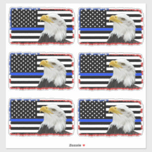 Support Police Eagle on US Flag