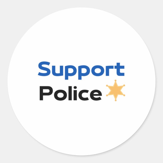 Support Police Sticker1  Classic Round Sticker (Front)