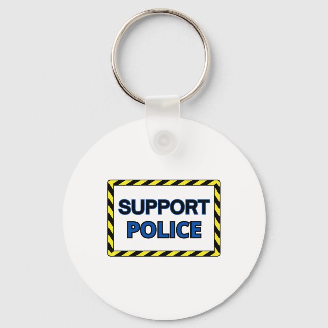 Support Police Sticker2  Key Ring (Front)