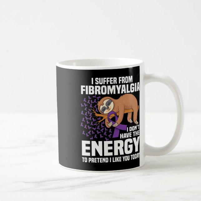 Support Purple Ribbon Warrior Fibromyalgia Awarene Coffee Mug (Right)