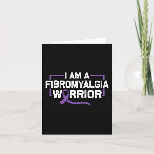 Support Purple Ribbon Warrior Of Fibromyalgia Awar Card (Front)