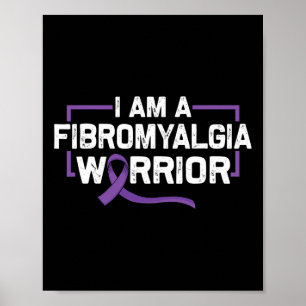 Support Purple Ribbon Warrior Of Fibromyalgia Awar Poster