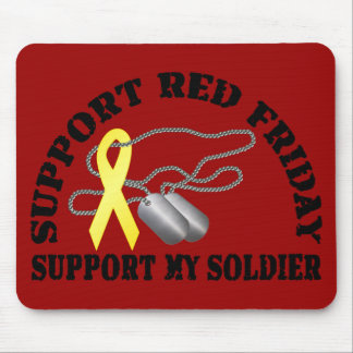 Support Red Friday, Support My Soldier Mouse Pad