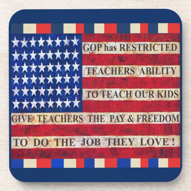 Support & Respect Our Teachers! Coaster (Front)