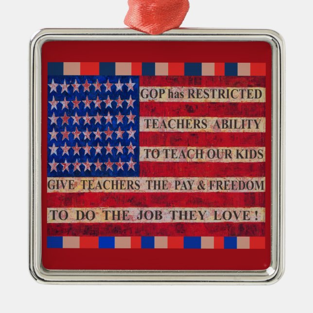 Support & Respect Our Teachers! Metal Ornament (Front)