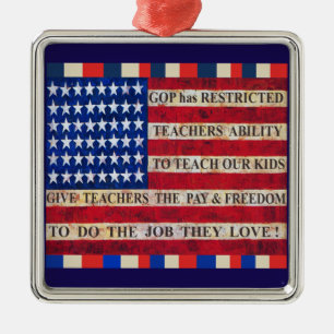 Support & Respect Our Teachers! Metal Ornament