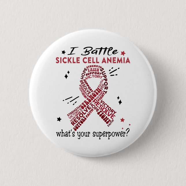 Support Sickle Cell Anemia Warrior Gifts 6 Cm Round Badge (Front)