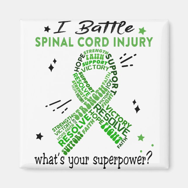 Support Spinal Cord Injury Warrior Gifts Magnet (Front)