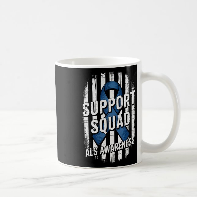 Support Squad Als Awareness Month Usa American Fla Coffee Mug (Right)